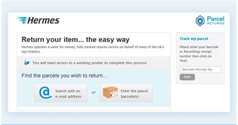 track hermes return parcel|Hermes parcel returns.